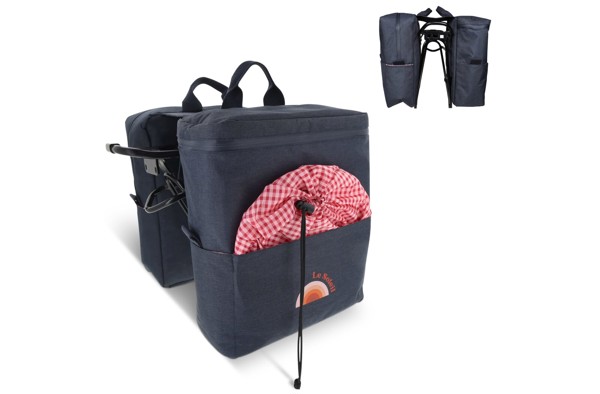Double bicycle picnic pannier R-PET - Dark blue