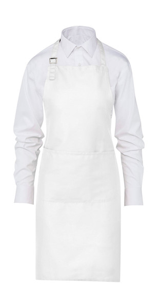 Lisbon 100% Cotton Bib Apron - White / ONE SIZE