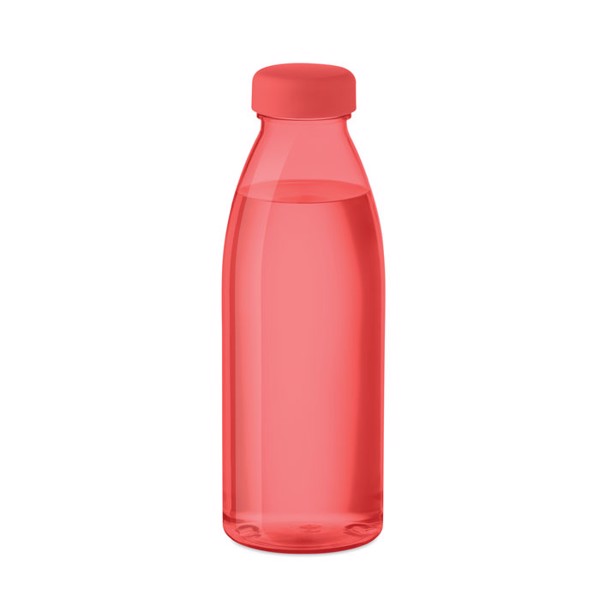 Vzmetna RPET steklenica, neprepustna, 500 ml - Prozorna rdeča barva
