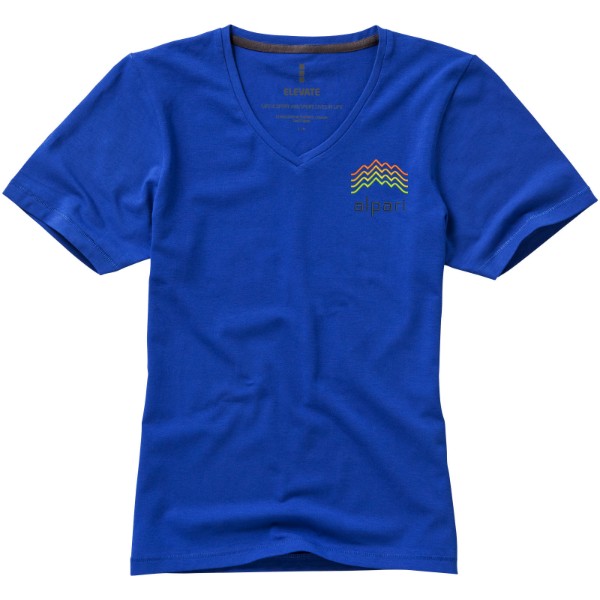 Kawartha short sleeve women's GOTS organic V-neck t-shirt - Blue / XL