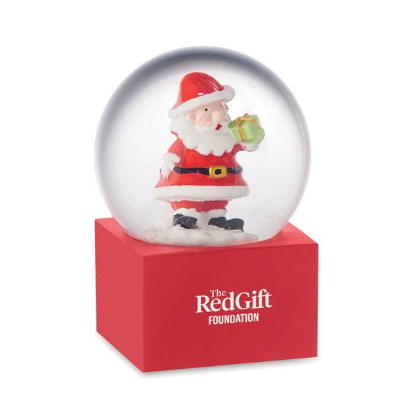 Small snow ball glass ornament Santo