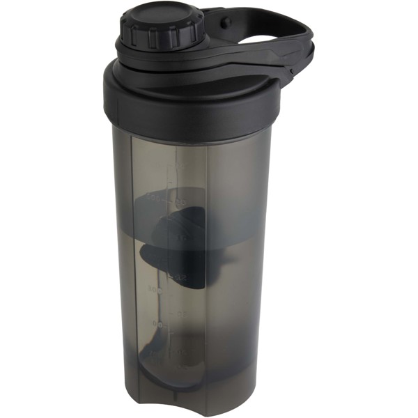 Športová fľaša Forza 700 ml s loptičkou na šejker - Čierna