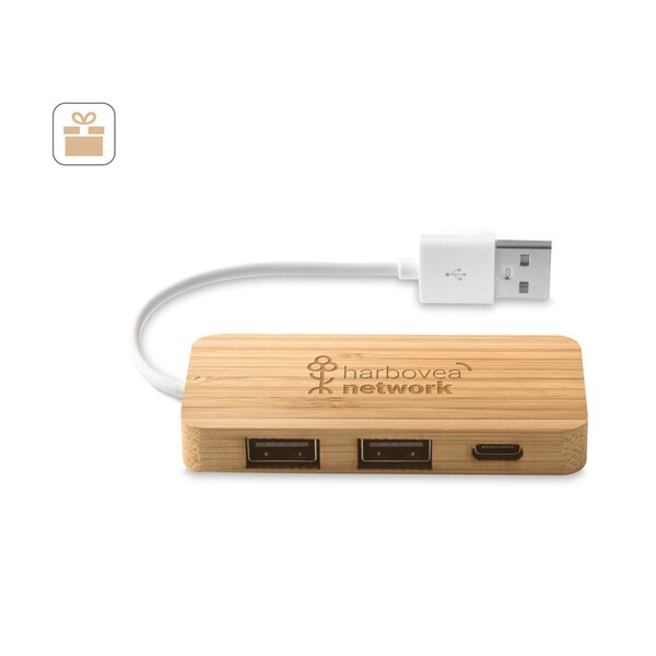 MOSER. HUB s 2 USB-A i 1 USB-C priključkom od bambusa