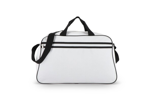Sac de sport et de voyage en R-PET 600D, 48 x 25 x 28 cm, 30 litres - Blanc / Noir
