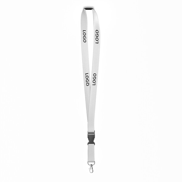 Detachable Corn starch screenprint lanyard - 20mm width / Metal carabiner / Safety breakaway