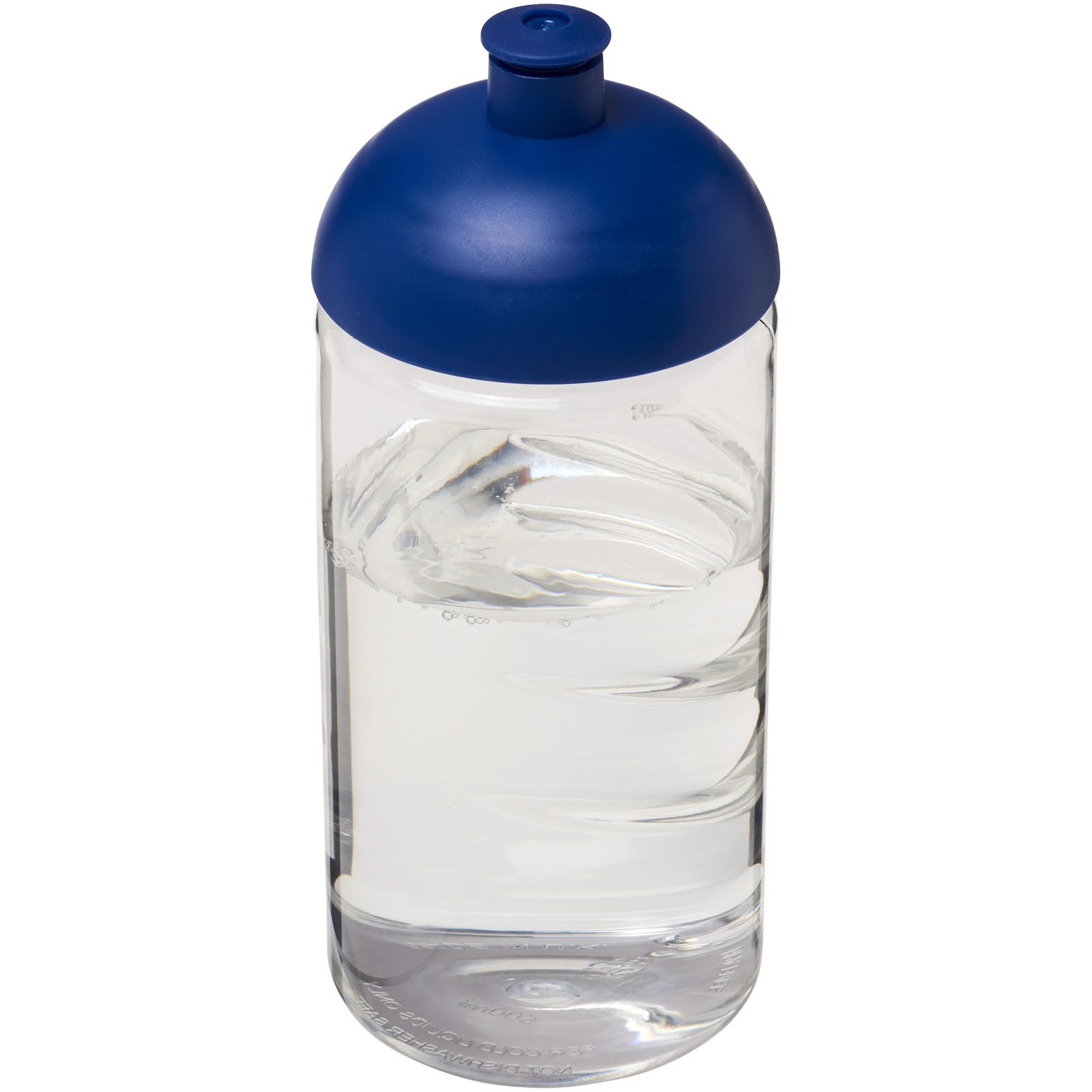 Bidon H2O Bop® o pojemności 500 ml z wypukłym wieczkiem - Przezroczysty / Niebieski