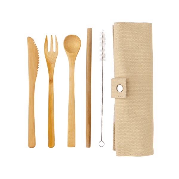 XD - Reusable bamboo travel cutlery set