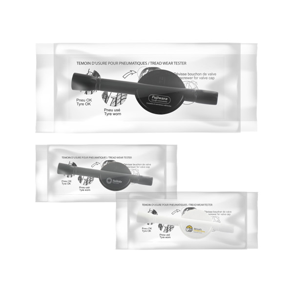 TYRE TREAD DEPTH GAUGE, INDIVIDUALLY WRAPPED WITH INSTRUCTION LEAFLET - Blanc / 