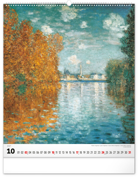 Notique Nástěnný Kalendář Claude Monet 2027, 48 x 56 cm