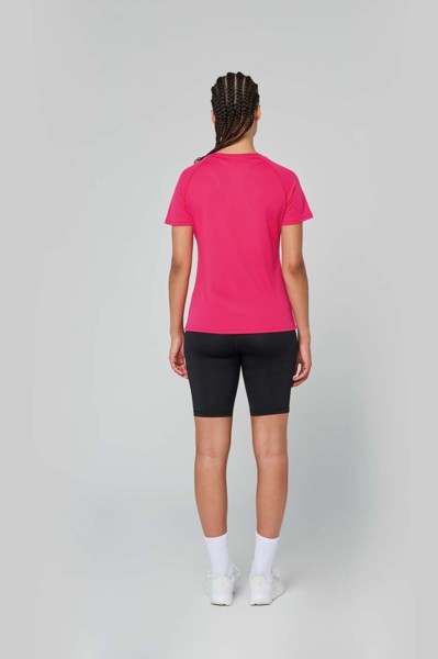 Ladies’ V-Neck Short-Sleeved Sports T-Shirt - White / XL