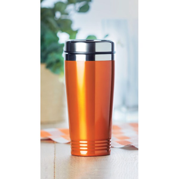 Potovalna skodelica Rodeo Color, nerjaveče jeklo, 400 ml - Bela