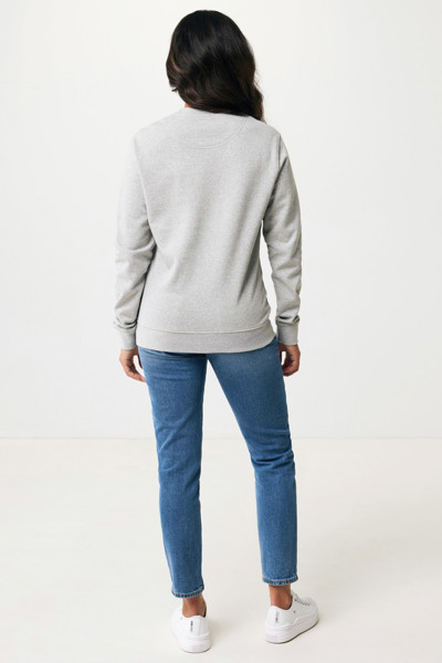Pull à col rond en coton recyclé non teinté Iqoniq Denali - Heather Grey / M