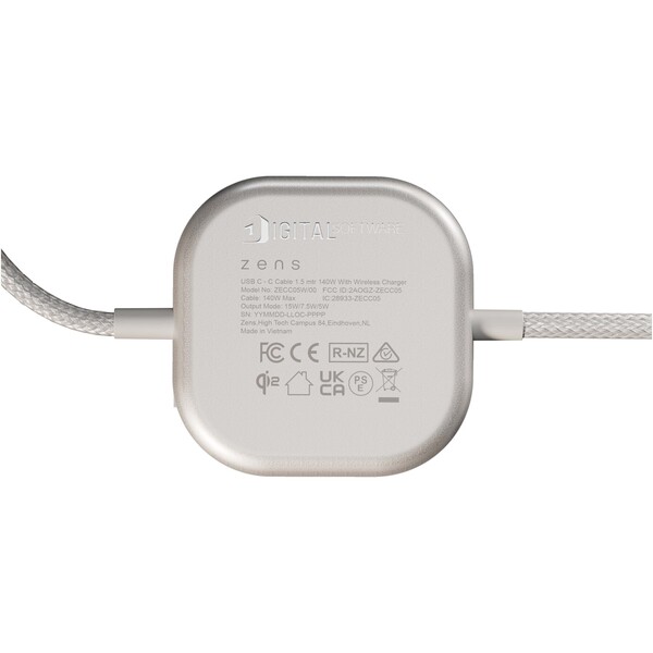 Zens Pro 2 140 W USB C 2 in 1 oplaadkabel - Wit