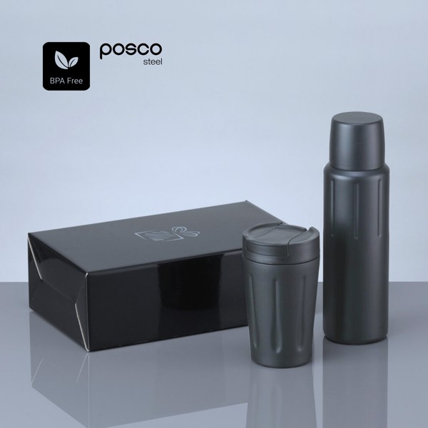 Scandic Set: Thermal Mug 350 ml And Thermos 750 ml - Gray