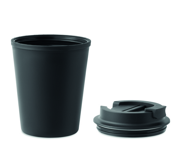 Tridus PP kozarec, dvojna stena, 300 ml - Črna