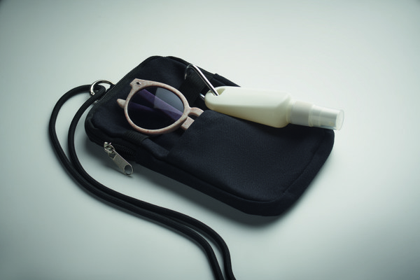 Mobibolsa crossbody bag, recycled cotton, 280g/m² - Black