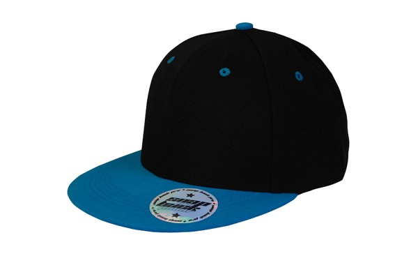 4137 - children's baseball cap - black/cyan