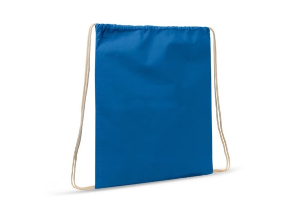 Sac cordelettes coton OEKO-TEX® 140g/m² 35x45cm - Bleu