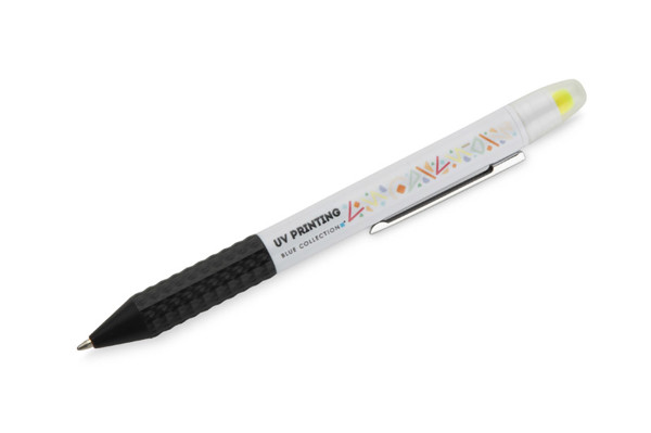 Ballpoint pen with highlighter FLUO - black