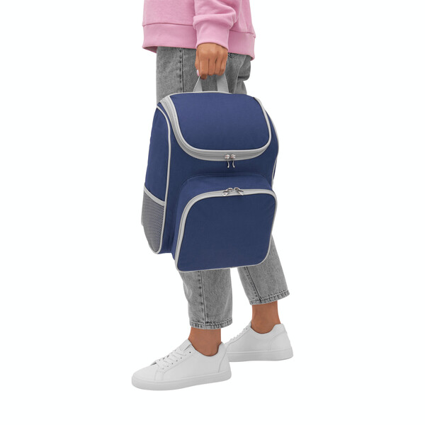 Picnic backpack for 2 persons OUTSIDE - blue / grey