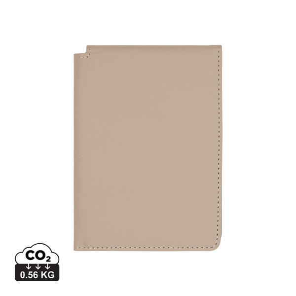 VINGA Baltimore RCS recycled polyester RFID passport cover - Greige