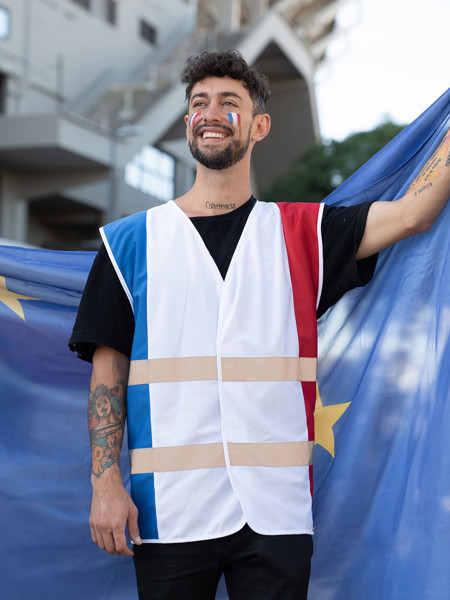 National Flag Safety Vest - Rosso Bianco Blu / L/XL