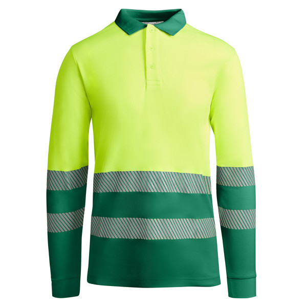 Av Atrio Long Sleeve Polo Shirt - Garden Green/Fluor Yellow / 4XL