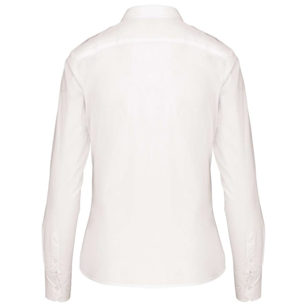 Ladies’ Long-Sleeved Pilot Shirt - White / L