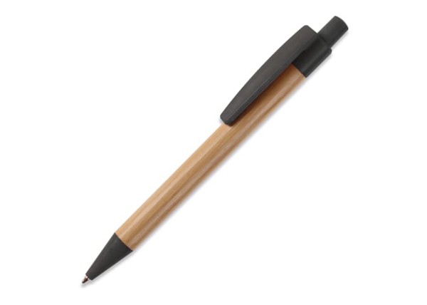 Stylo bille en bambou et paille de blé - Noir