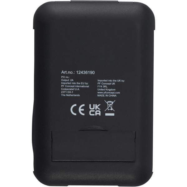 Savvy recycled plastic modular charging cable with phone holder - Black