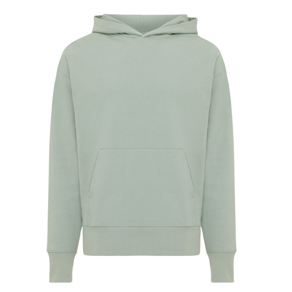 Mikina s kapucí Iqoniq Yoho relaxed fit z recykl. bavlny - Iceberg Green / XL