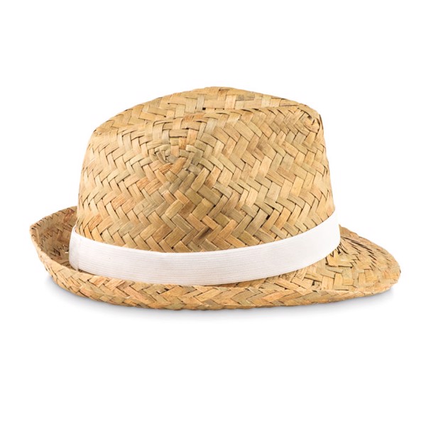 Natural straw hat Montevideo - White