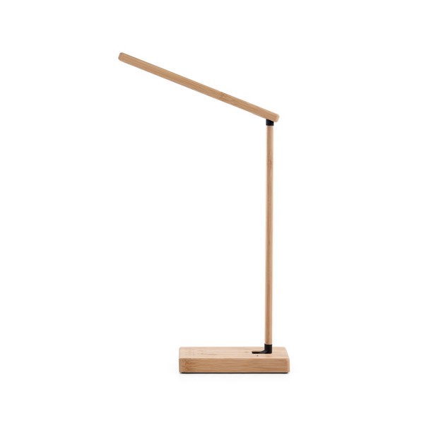 MOREY. foldebar skrivebordslampe med 15W superhurtigtrådløs oplader i bambus