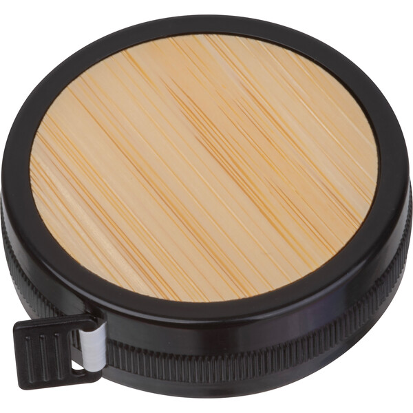 Round bamboo tape measure VINCENZO - Black