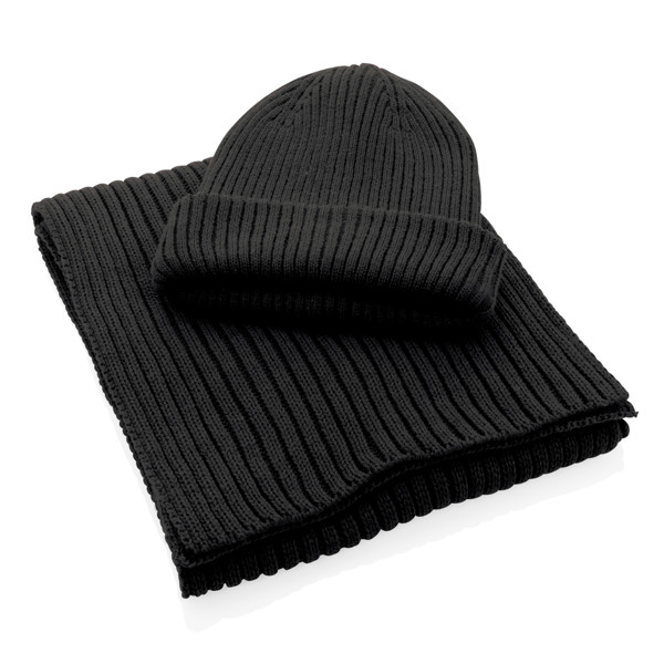 Impact AWARE™  Polylana® double knitted beanie - Black