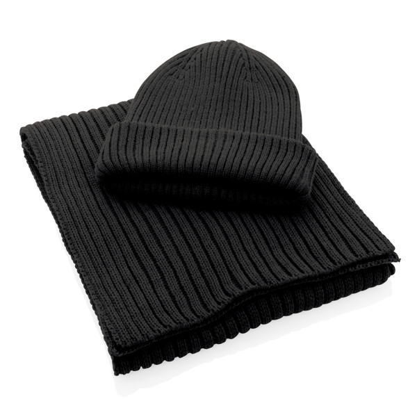 Impact Aware beanie, Polylana, double layer knit - Black