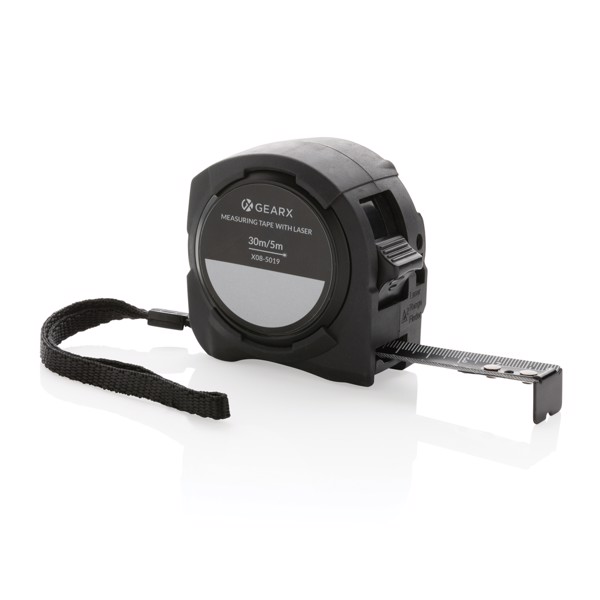 Gear X målebånd 5M, med 30M laser, sort