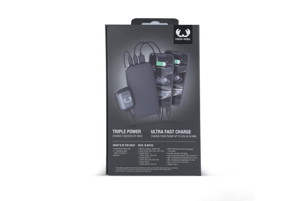 Fresh 'n Rebel powerbank 18000mAh, 20W hitro polnjenje - Temno siva