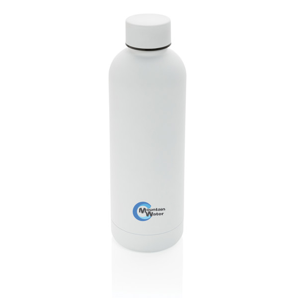 Bouteille isotherme 500ml en acier inoxydable recyclé RCS - Blanc