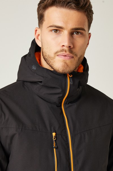 Navigate Waterproof Insulated Jacket - Black / Orange Pop / 2XL