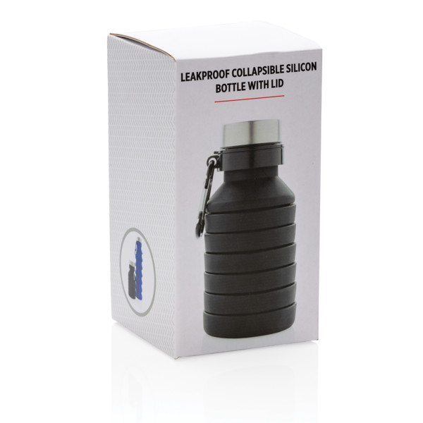 Xd Collection collapsible silicone bottle, 550ml - Black