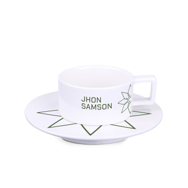 Porcelain cup with ring saucer, 80 mm diameter