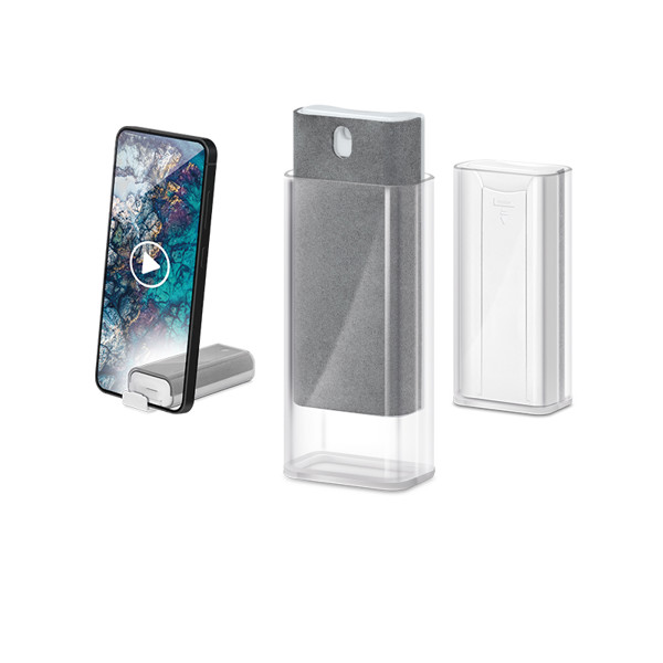 SCREEN CLEANER SPRAY AND SMARTPHONE HOLDER - Gris / 