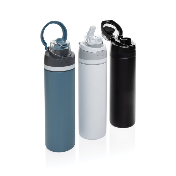 Plastenka Omni Sip 720 ml, reciklirano jeklo, na zaklepanje - Črna