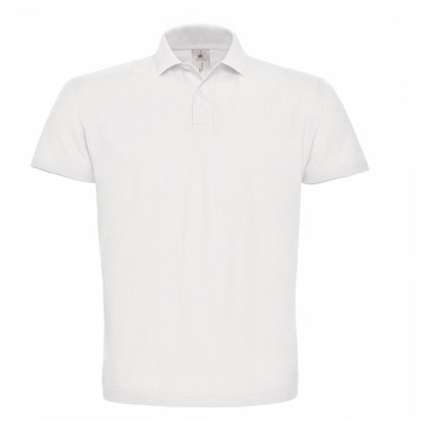 Polo Piqué B&C Id.001 180G - 100% Algodão (Investindo Em Better Cotton) - Branco / S