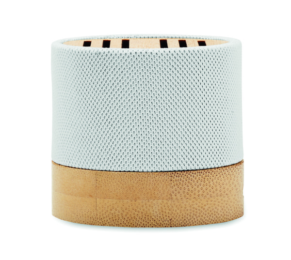 Bamboo RPET wireless speaker Bool - White