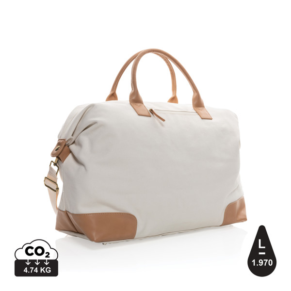 Impact AWARE™ velika vikend torba od recikliranog platna 16 oz - Prljavo bijela