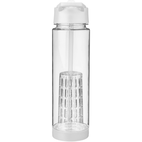 Tutti frutti 740 ml Tritan™ Sportflasche mit Infuser - transparent / weiss