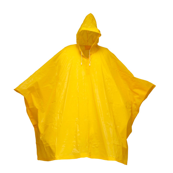 Water-Resistant, Embossed Pvc (260 G) Poncho, Supplied In A Transparent Bag. One Size - Yellow