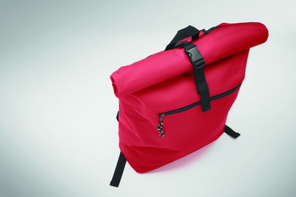 Zaino rolltop in poliestere Irea - Rosso